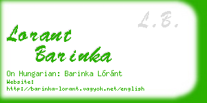 lorant barinka business card